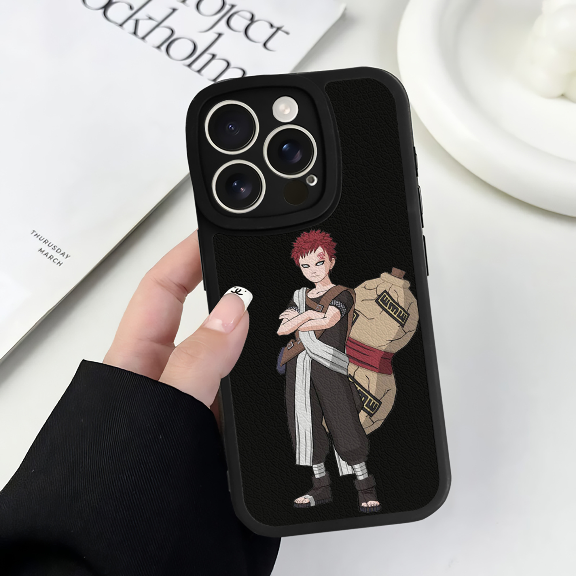 （画像用） NARUTO -ナルト- ガアラ Gaara 【iPhone 16シリーズ対応】シリコンスマホケース（レザー調） 材質：シリコン
